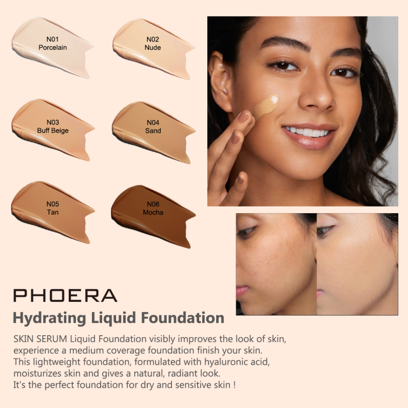 PHOERA Hydrating Skincare Foundation with Hyaluronic acid