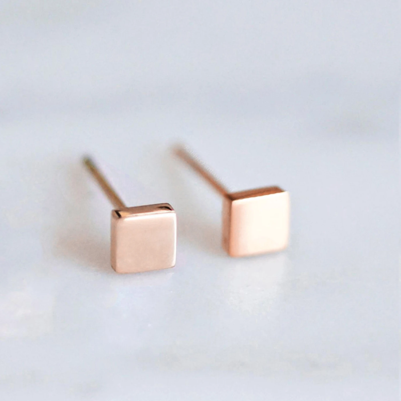 Surgical Steel Classic Square Earrings Studs