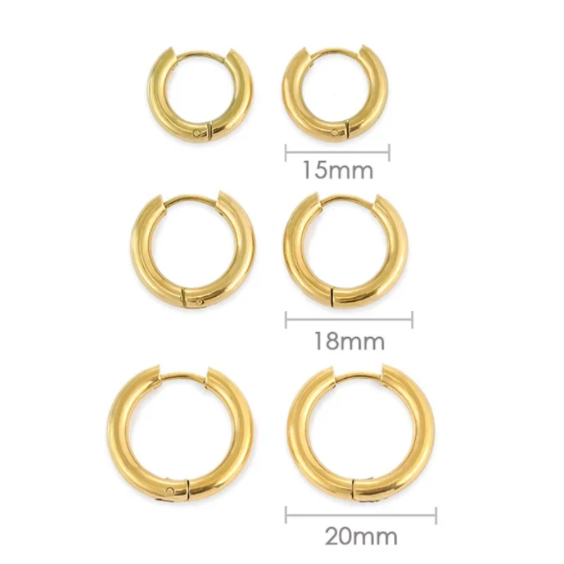 Surgical Steel Small Fashion Round Hoop Earrings